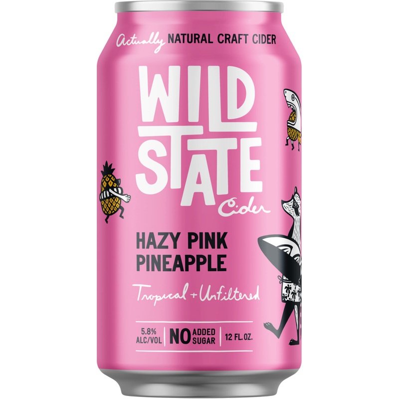 Wild State Hazy Pink Pineapple Cider (12oz Can 4 Pk)